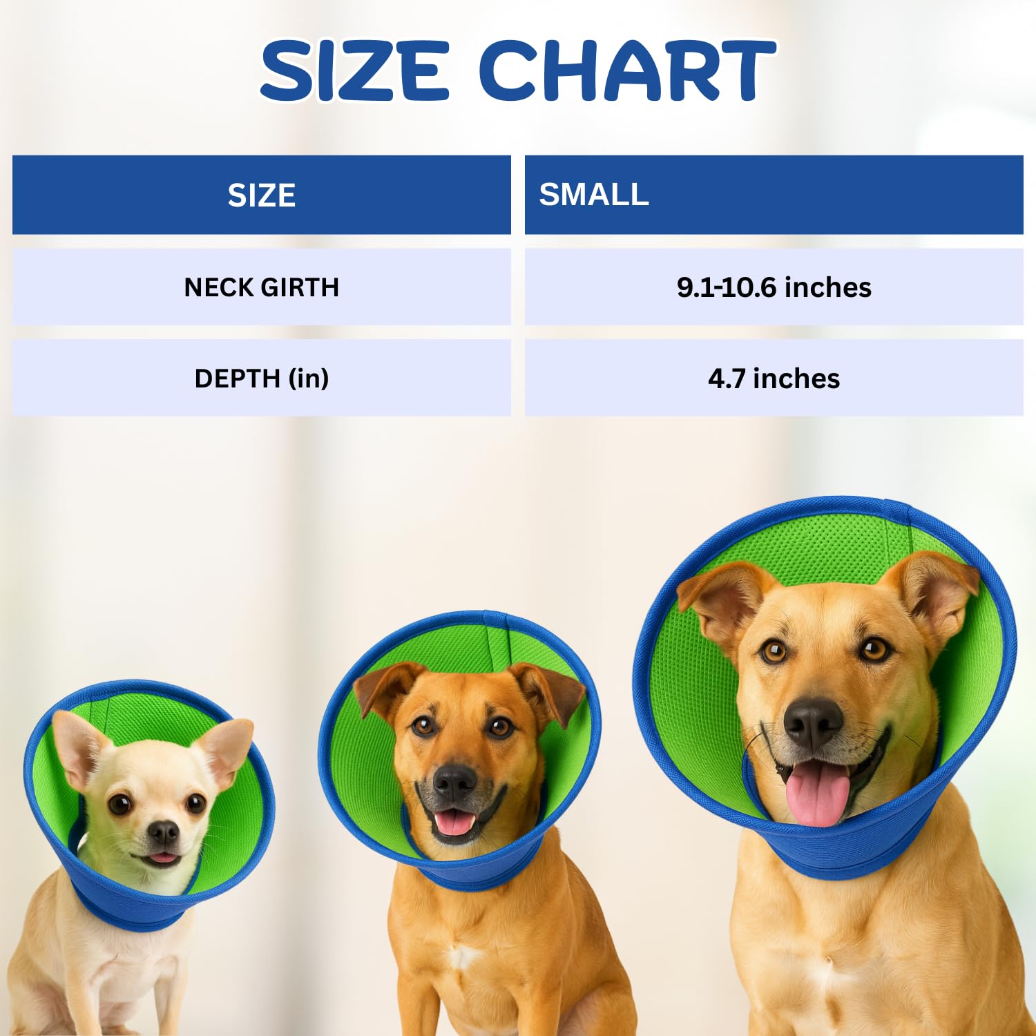 Dog Cone Collar (Green&Blue, S (23-27cm)) - Image 2