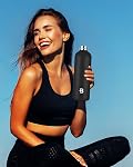 Bouteille d'eau isolée avec couvercle, 25 oz Bouteilles d'eau en en acier inoxydable métal réutilisables pour les voyages, sports, gymnastique, plein air (noir)
