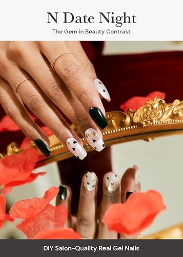 Miniatura 2 de ohora Tiras de uñas de gel semicuradas (N Date Night), rango de tamaño extendido, funciona con cualquier lámpara de uñas, calidad de salón, larga