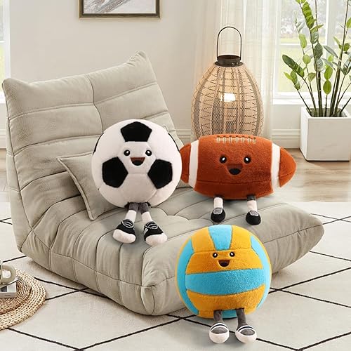 Miniatura 6 de Divertida almohada de voleibol con patas, bonito juguete de peluche para niños y niñas, almohada de voleibol, regalo para decoración de habitación,