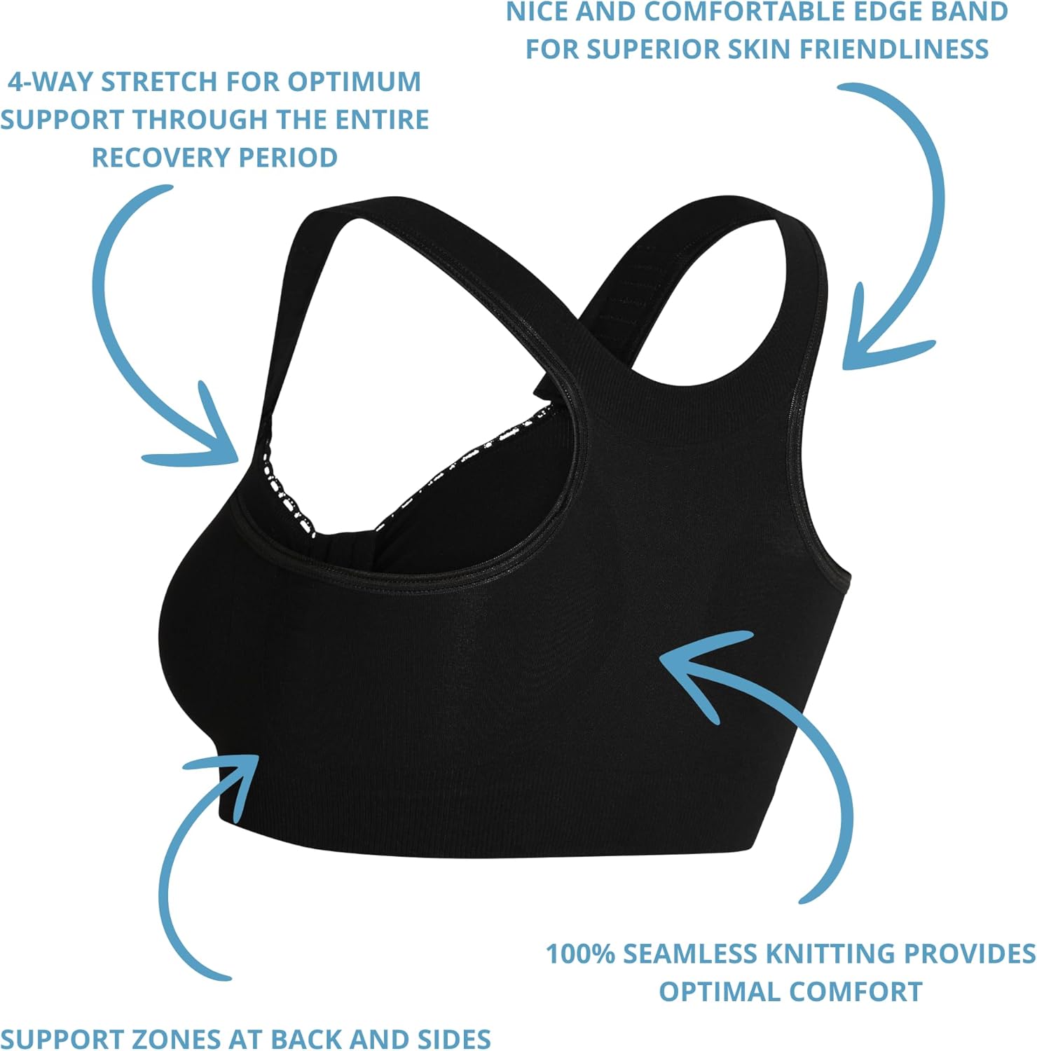 Alice Post Surgery Compression Bra w/Adjustable Straps | Post Surgical Bra Front Closure - Image 2