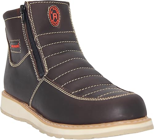 The Western Shops - Botas de trabajo de piel con doble cremallera para hombre