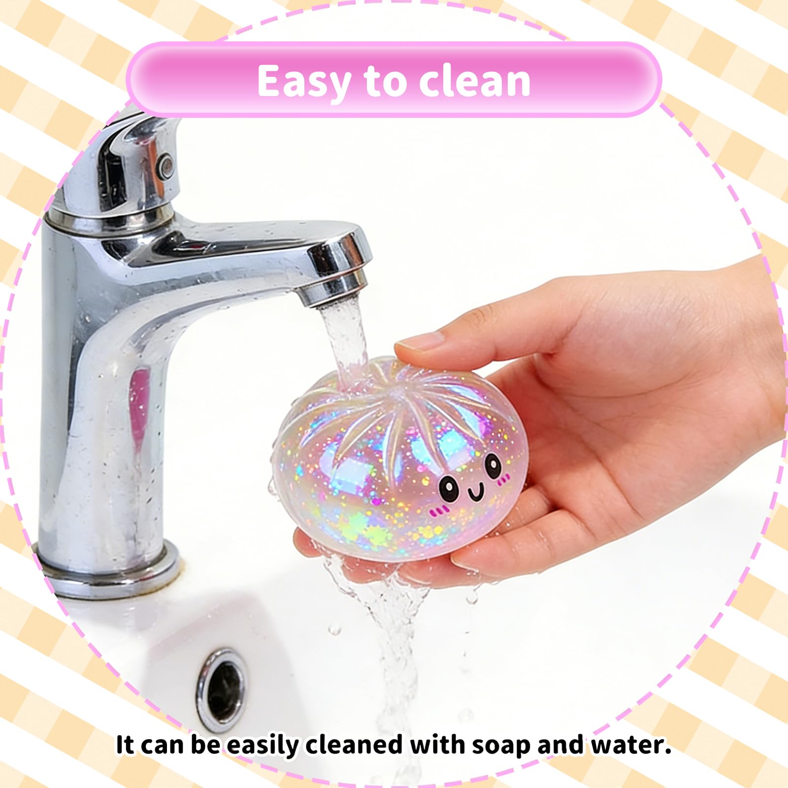 Dumpling Squishy Glitter Mystery,Dumpling Squishy, Wirkt angstlösend und hat eine schnelle Wirkungserholung, Decompression Dough for Adults - 5