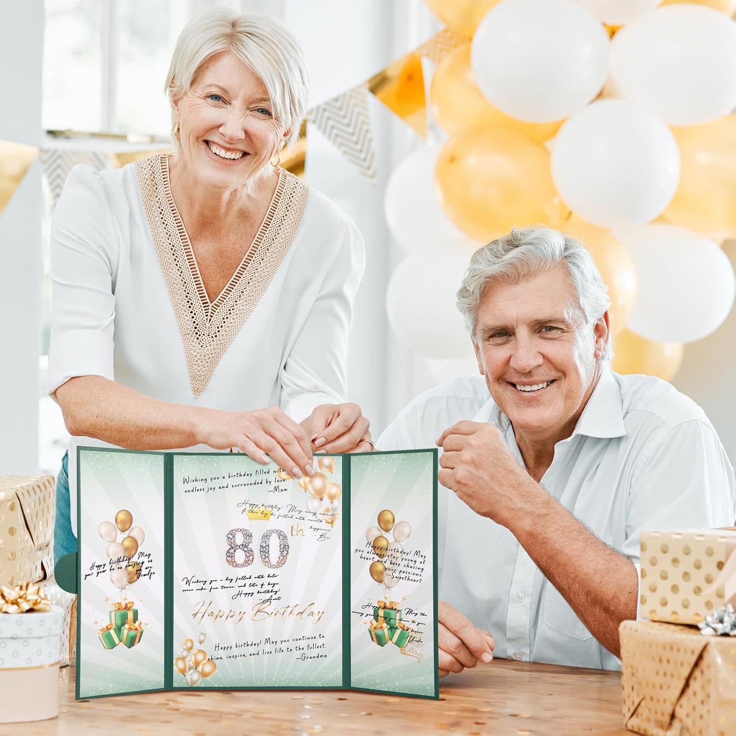 Green Gold Birthday Party Decorations,18" x 12" Creative Birthday Decorations Guest Sign in Book Alternative, for Men and Women of All Ages, Happy Birthday Party Supplies - Image 6