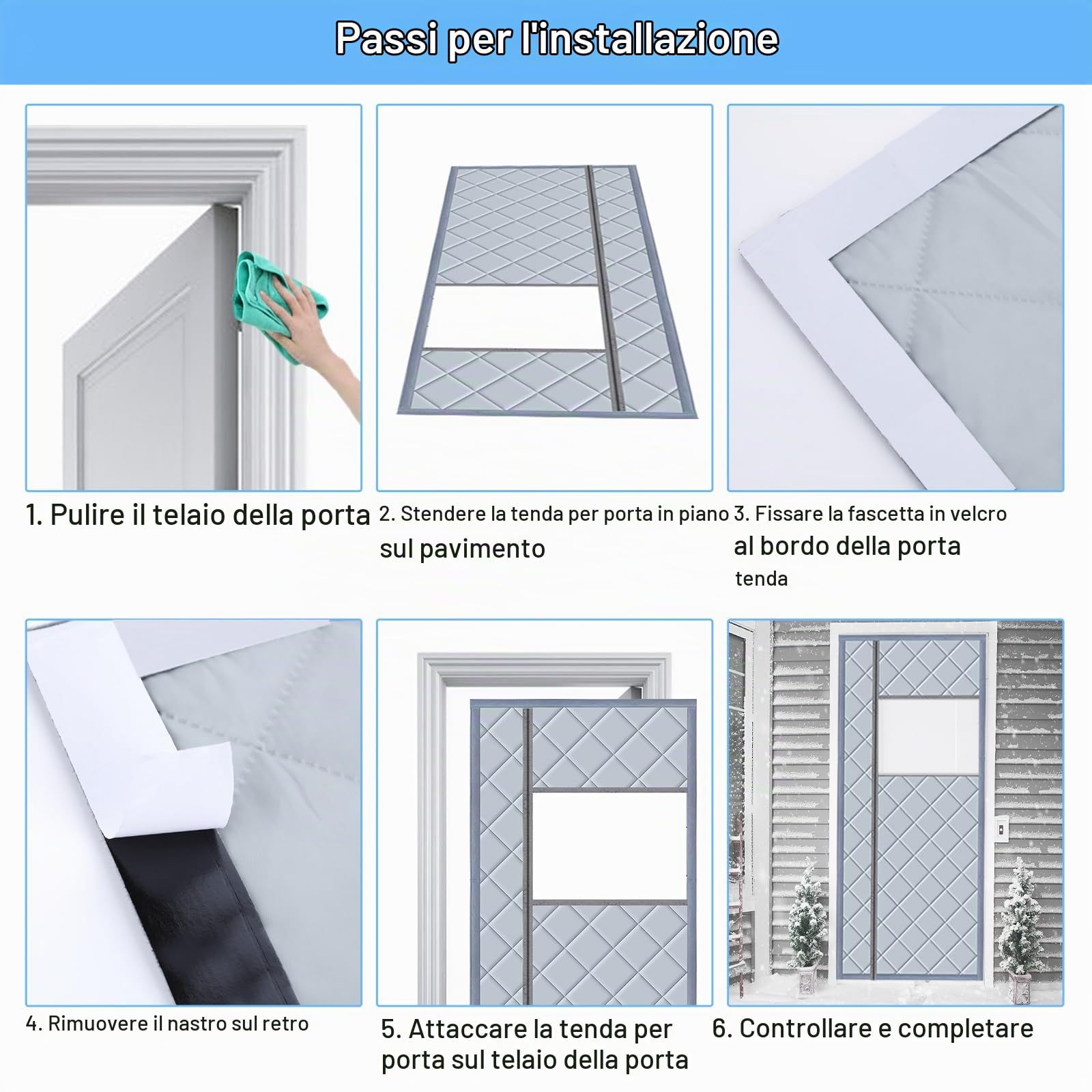 Tenda porta 140x240 Apertura laterale
