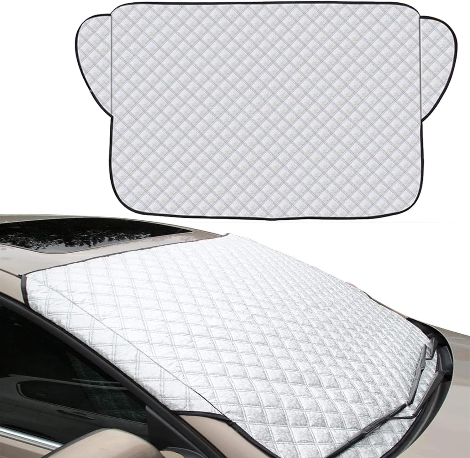 VAPORVERSE Car Front Windscreen Cover for Toyota Yaris Hybrid 2020-2024, car windscreen cover for winter Protection Windshield Cover windshield frost guard,148×126cm
