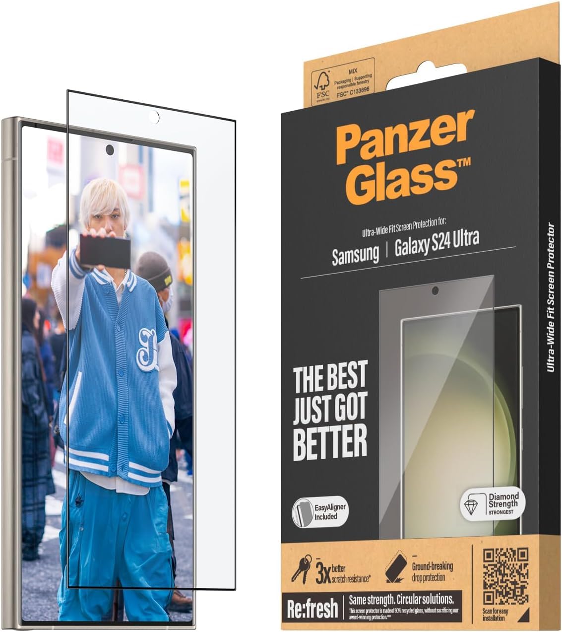 PanzerGlass™ Protezione Schermo Ultra-WideFit per Samsung Galaxy S24 Ultra: Massima Protezione, Design Sostenibile, Innovazione Avanzata