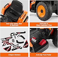 Vista 9 de JOYLDIAS Excavadora de 12 V con control remoto de 2.4 GHz, vehículo eléctrico de construcción para niños con 3 velocidades, Bluetooth, conector