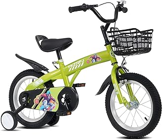 16 18 inch Sporty Kids Bike with Training Wheels and Stand Adjustable Saddle Suitable for Boys and Girls Aged 4-8 Years Tall Height 41-53 inches Available in a Variety of Colors