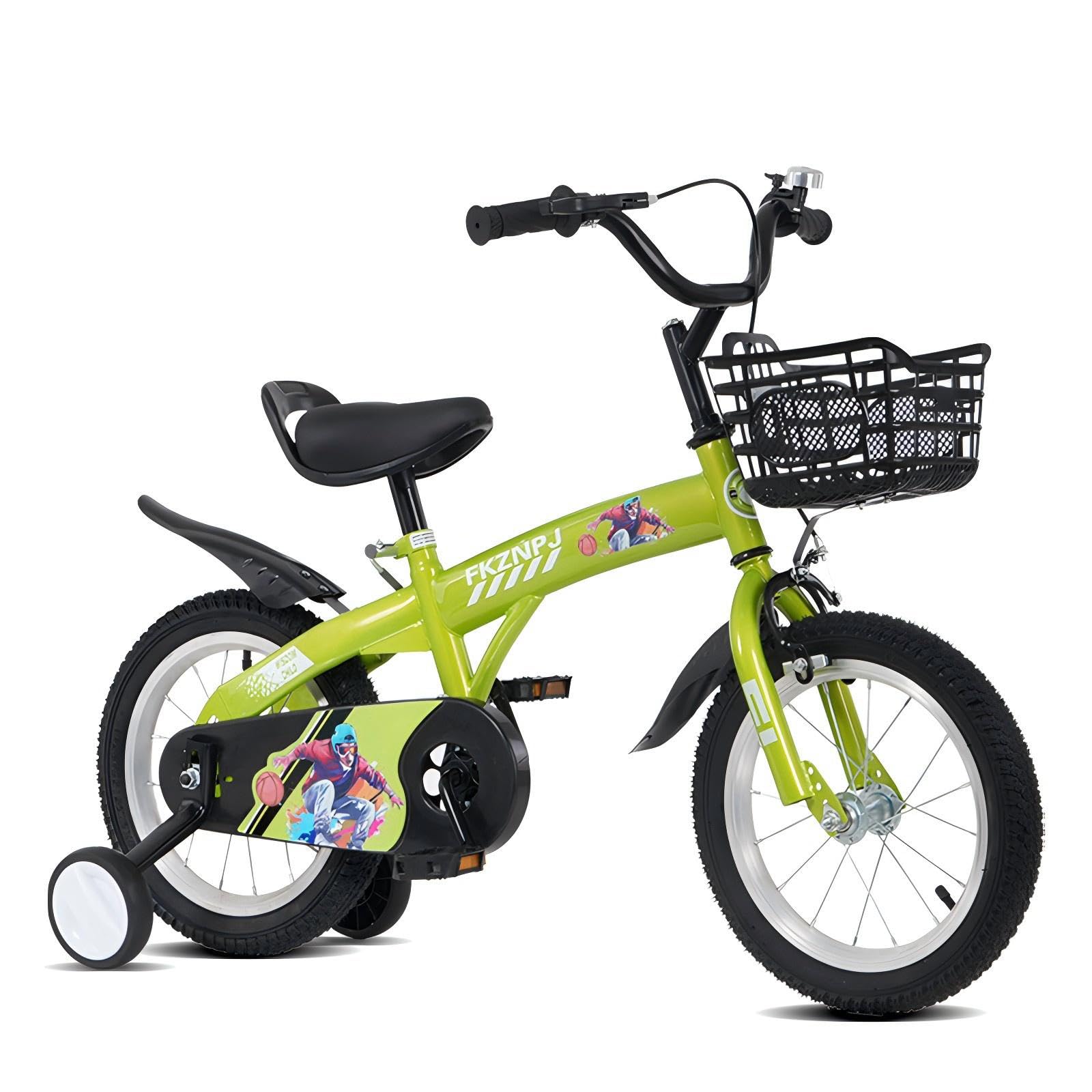 16 18 inch Sporty Kids Bike with Training Wheels and Stand Adjustable Saddle Suitable for Boys and Girls Aged 4-8 Years Tall Height 41-53 inches Available in a Variety of Colors