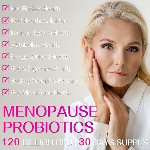 Miniatura 10 de Probiótico de 120 mil millones de UFC  Probióticos de apoyo a la menopausia para mujeres, alivio natural 13 en 1 para la menopausia, peso, sofocos,