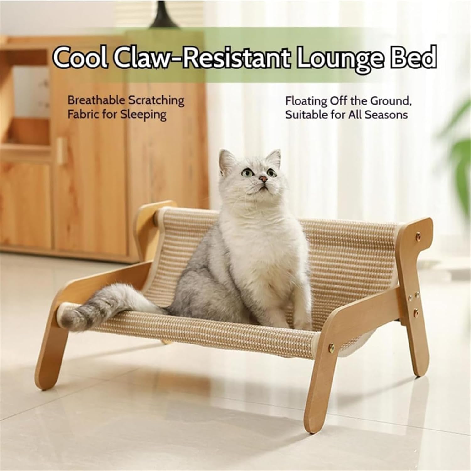 Mellowkin Cat Scratcher Couch, Mellowkin The Claw Lounge for Cats, 2-in-1 Cat Scratch Pad and Lounger for Large Cats (Style-A)