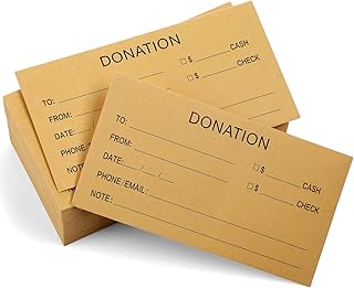 Honoson 100 Pcs Donation Currency Check Envelope Church Offering Gummed Seal Envelopes Tithe Donation My Contribution Bill Church Contribution for Tithes Offerings Religious 6 1/2"by 3 5/8" (Kraft)