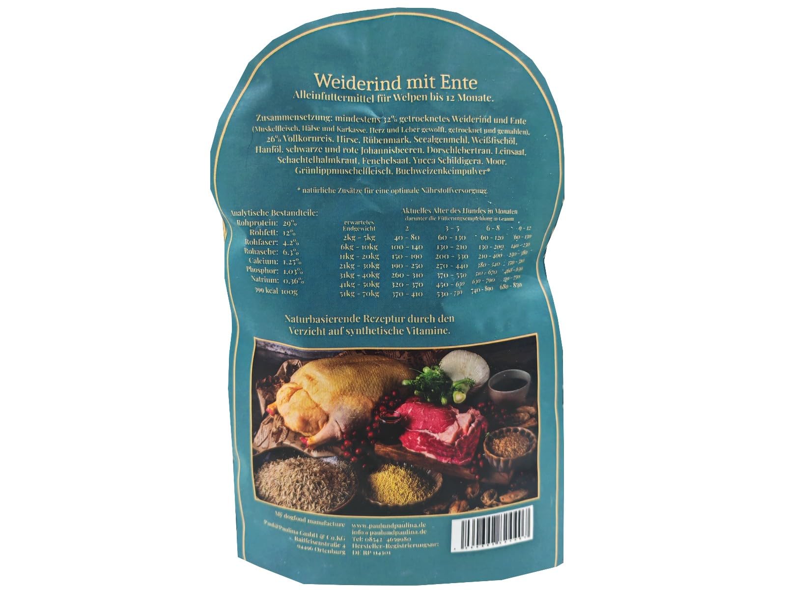My Trockenfutter Puppy für Welpen mit Weiderind und Ente 10kg mÿ Alleinfuttermittel für Welpen bis 12 Monate