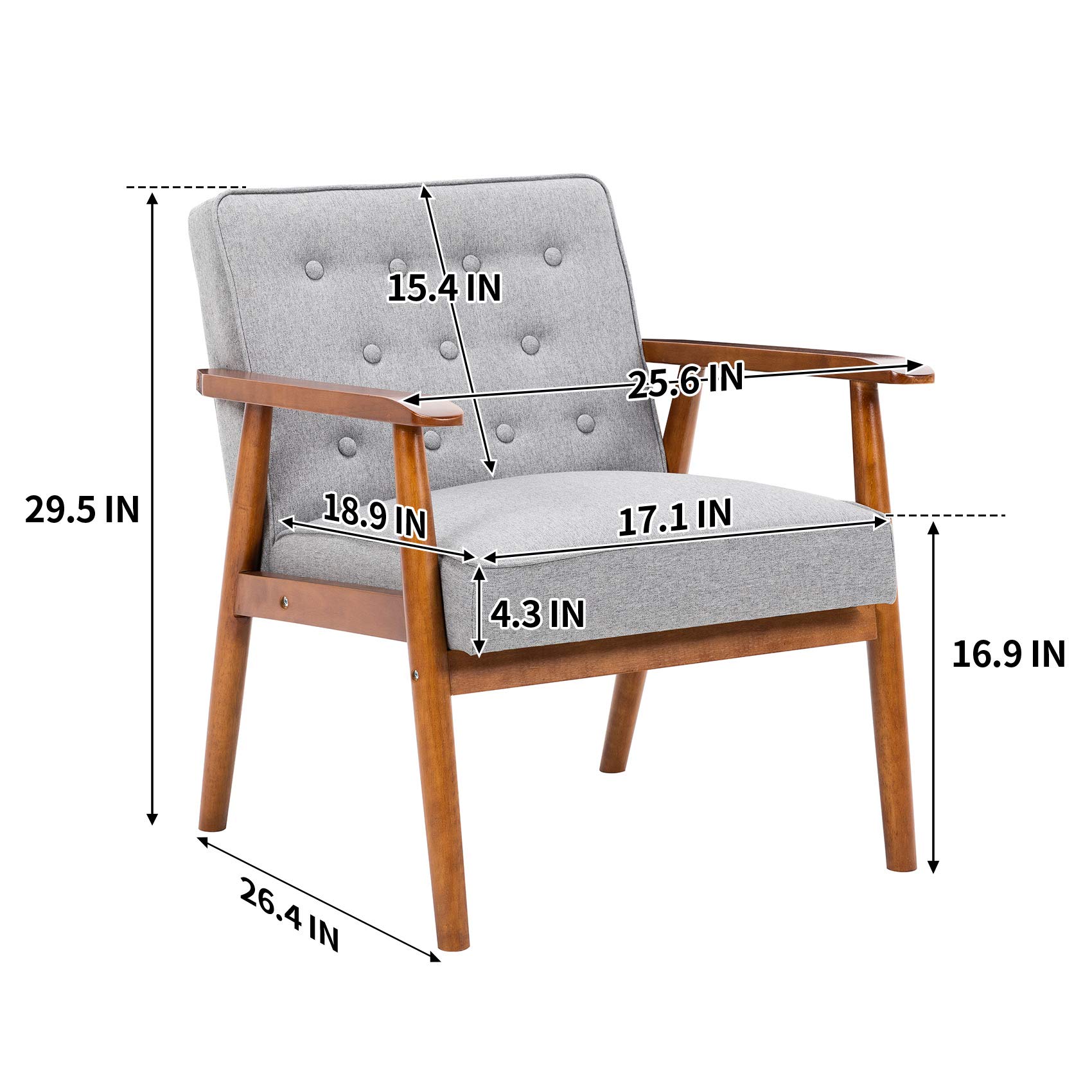 Amazon.com: UNICOO® Mid-Century Retro Modern Accent Chairs, Solid