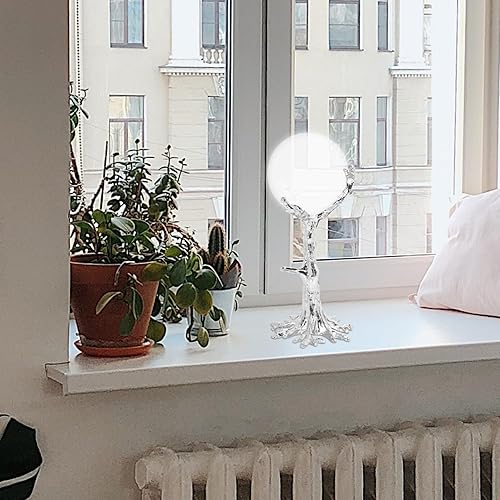 Miniatura 7 de Garneck Soporte de exhibición de bola de cristal, soporte de esfera de metal, soporte de exhibición con forma de árbol plateado, soporte de esfera