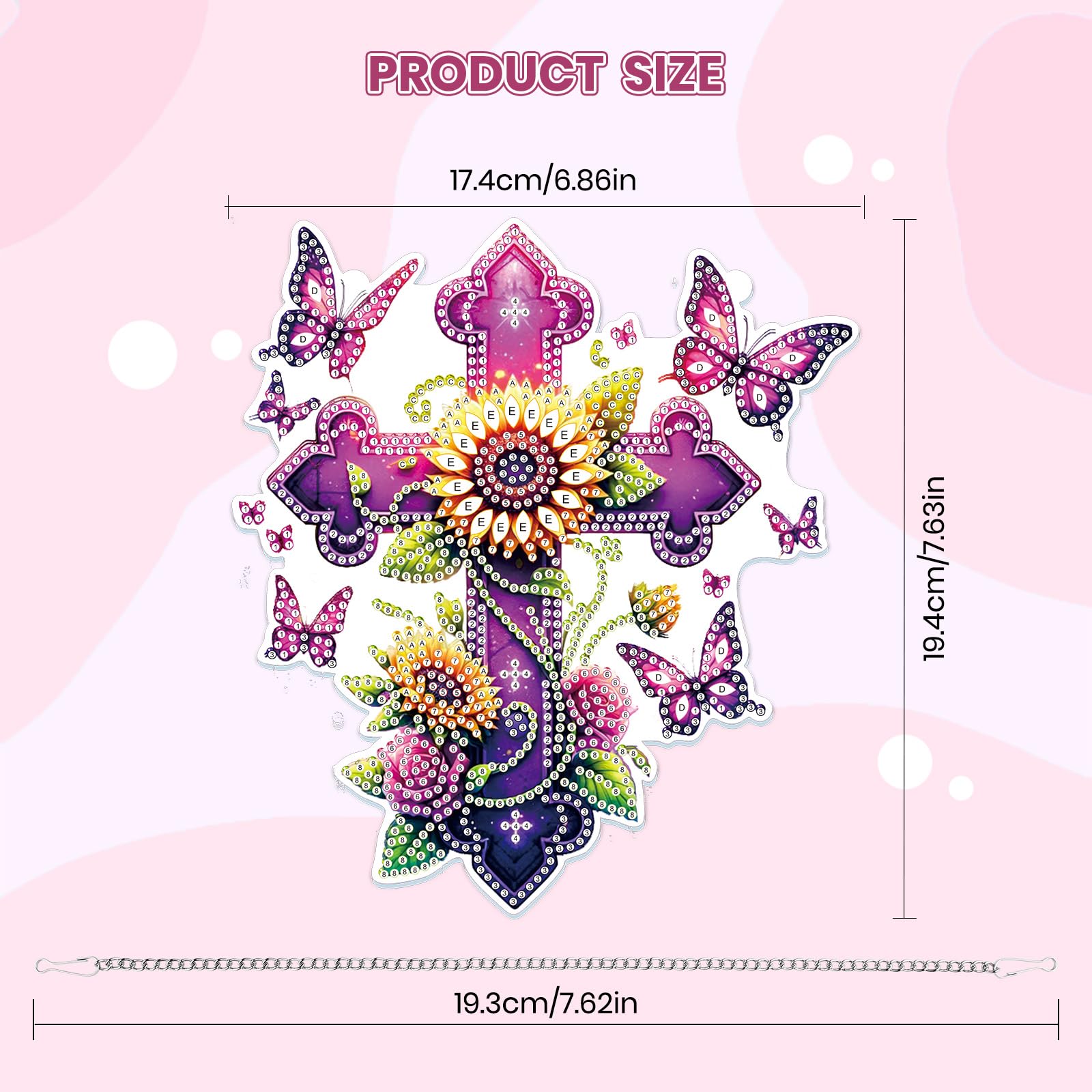 MOGTAA Cross Flowers Hanging Diamond Art Pendant Kit - Image 4