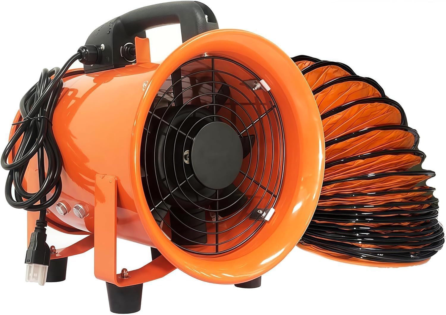 WUDLEP Dust Extractor Ventilation Fan, 300mm 12" 380W Portable Hose Workshop Fume Air Blower, 230v Dust Fume Extractor Ventilation Fan with 5m Duct, Ideal for Workshops, Welding Booths, Factories