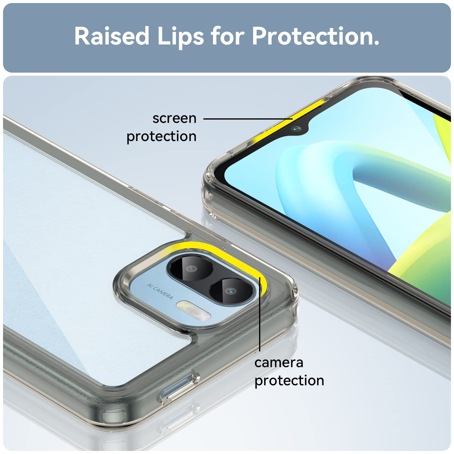 SEAHAI Cover per Xiaomi Redmi A1 / Xiaomi Redmi A2, Custodia Protettiva Ultra Sottile ed Elegante in Silicone TPU Flessibile, Glitter Modelli Colorful Cover Antiurto Case - Colore Squama
