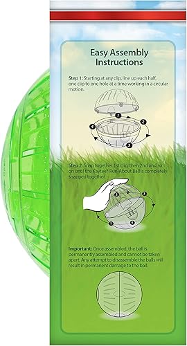 Miniatura 38 de Kaytee Pelota de ejercicio de 7 pulgadas de colores surtidos para hámsters y jerbos de mascotas