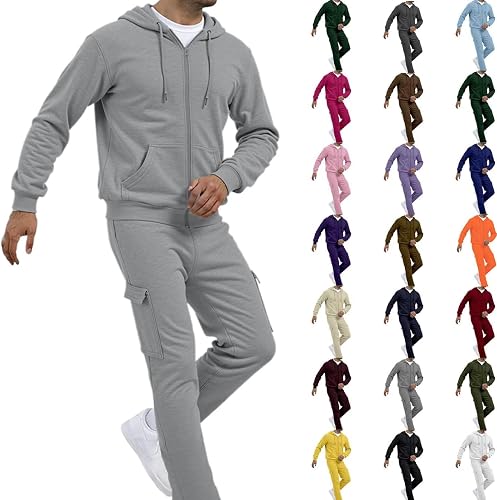 Track Suits Mens,Sweatsuits For Men,Conjuntos De 2 Piezas Para Hombre Gray