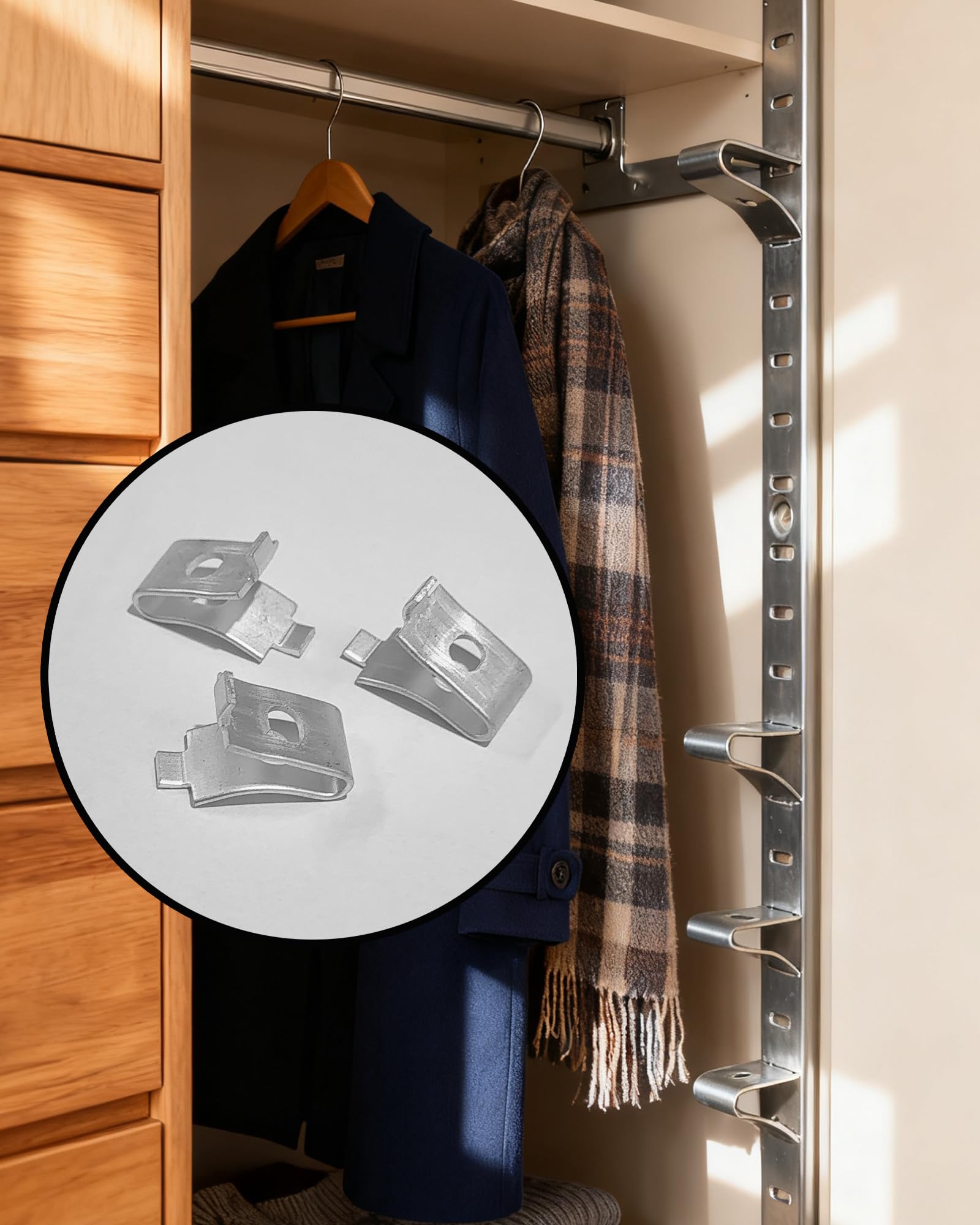Adjustable Shelf Clips - Stabilize Your Shelves -6
