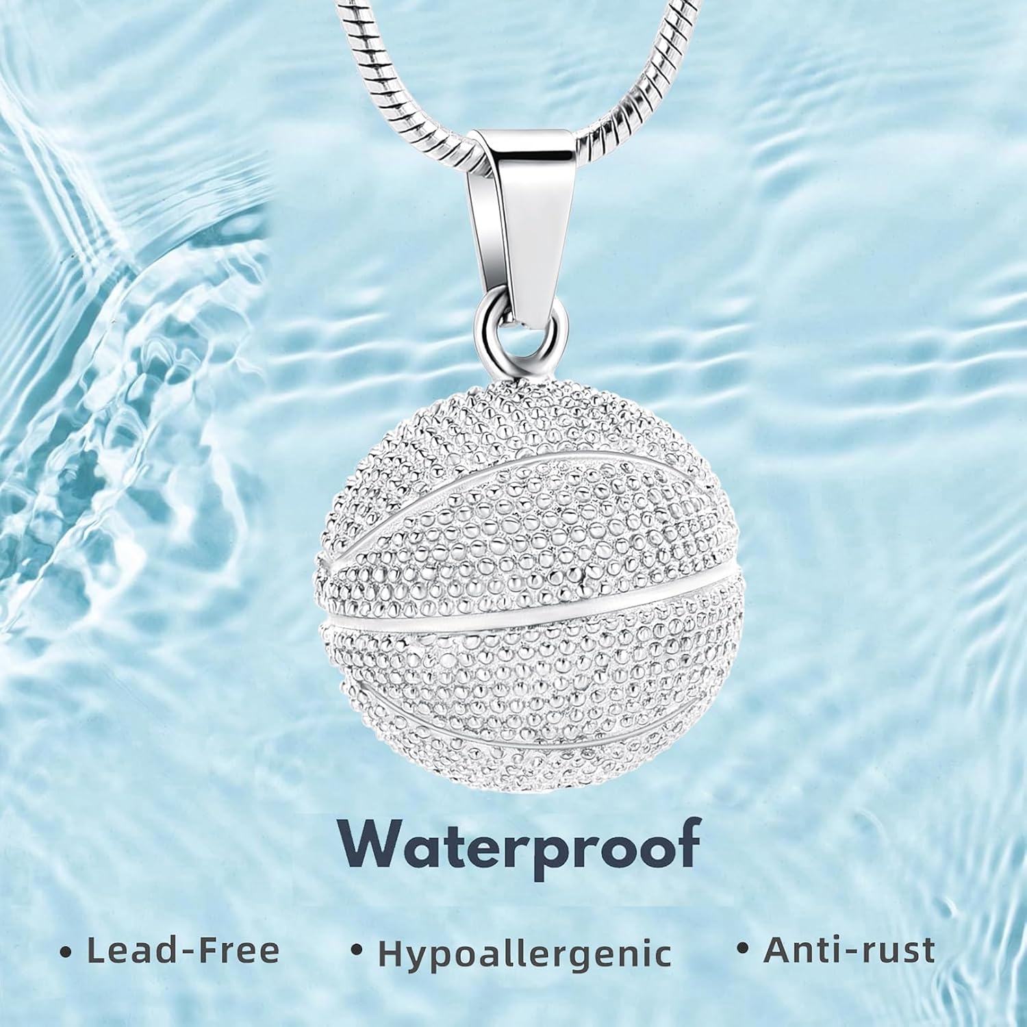 Hearbeingt Basketball Urn Necklaces for Ashes Sport Cremation Jewelry Stainless Steel Memorial Necklace Ash Pendant for Human Pets Keepsake Jewelry for Loved Ones with Fill Tool - Image 6