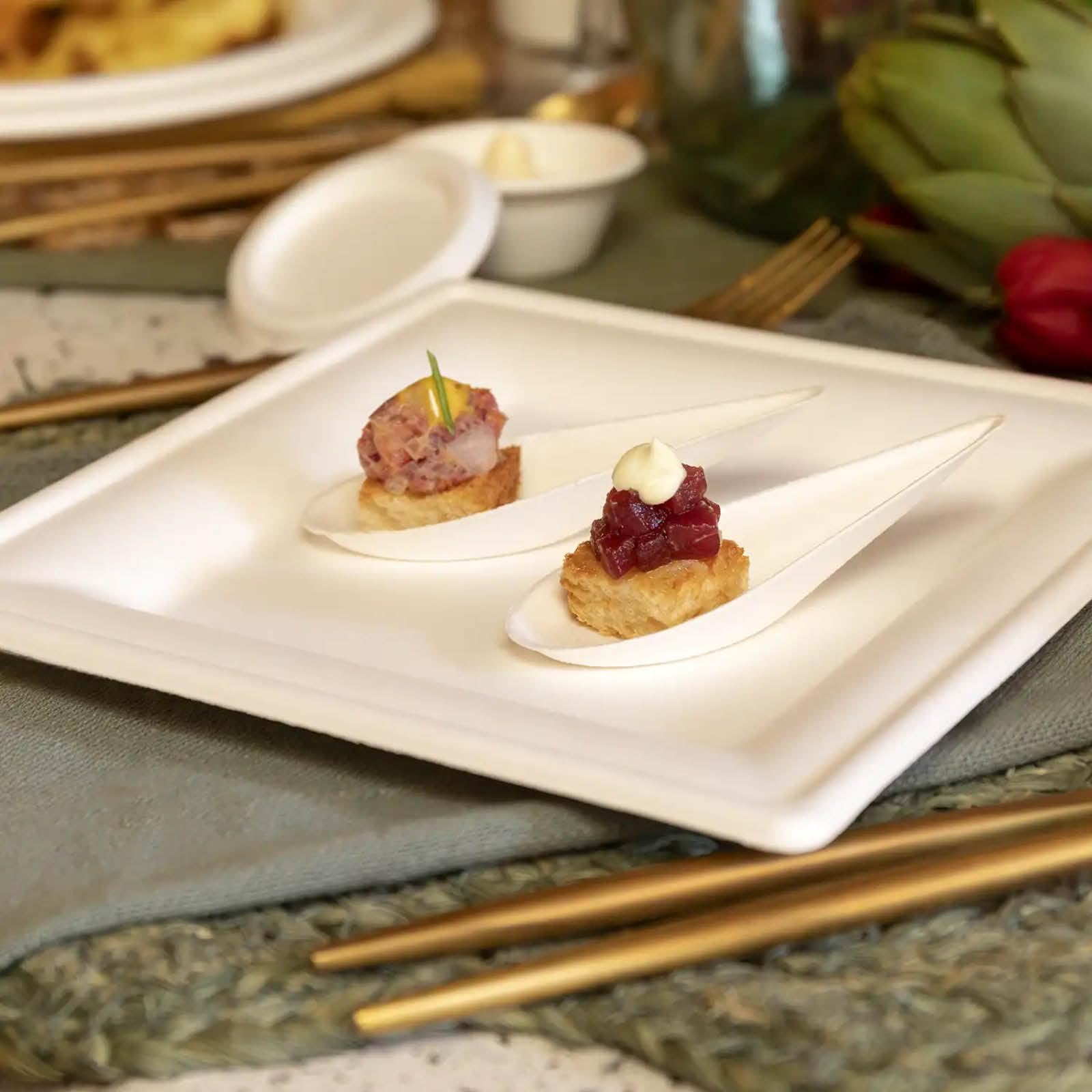 Cucchiaio Catering Lacrima 10 x 4 cm Canna Zucchero 50 Unità