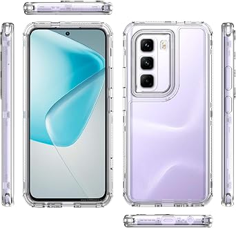 Compatible with Infinix Hot 50 Pro+ 4G Case Cover,Compatible with Infinix Hot 50 Pro+ 4G Cell Phone Case 3 in 1 Anti-Fall and Shock-Absorbing Protective Clear
