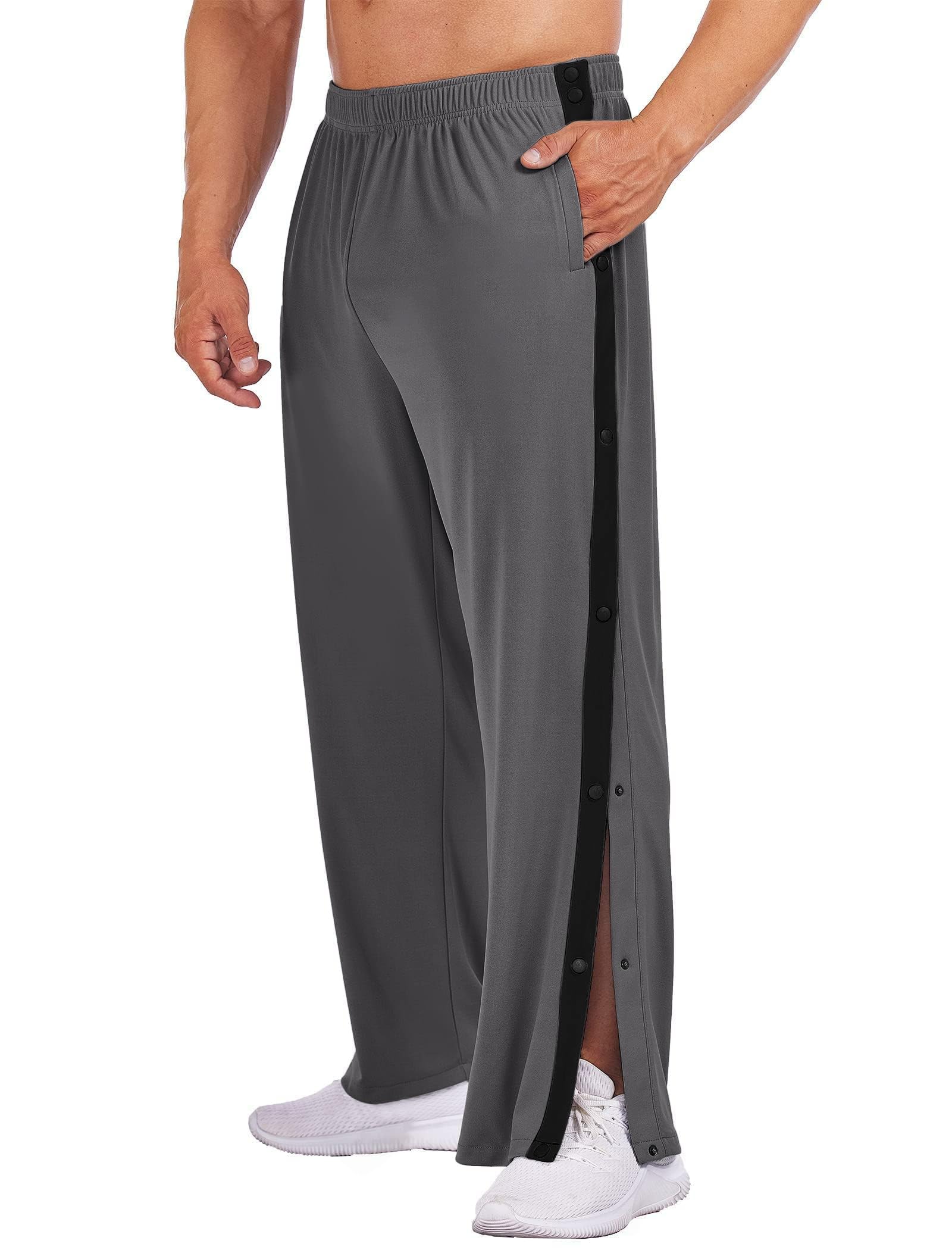 PINSPARK Heren Joggingbroek Winter Fleece Trainingsbroek Sweatbroek Lange Thermo Warme Sportbroek met Zakken, lichtgrijs, M