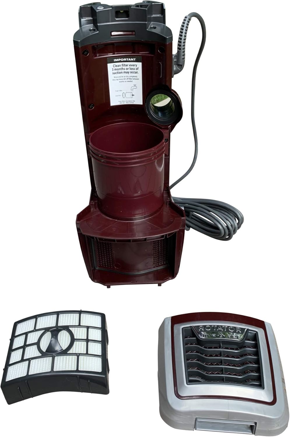 Genuine Shark Vacuum Replacement Parts for Rotator Lift Away True Pet - Dust Bin Canister Holder/Base Motor / 22 FT. Electrical Power Cord
