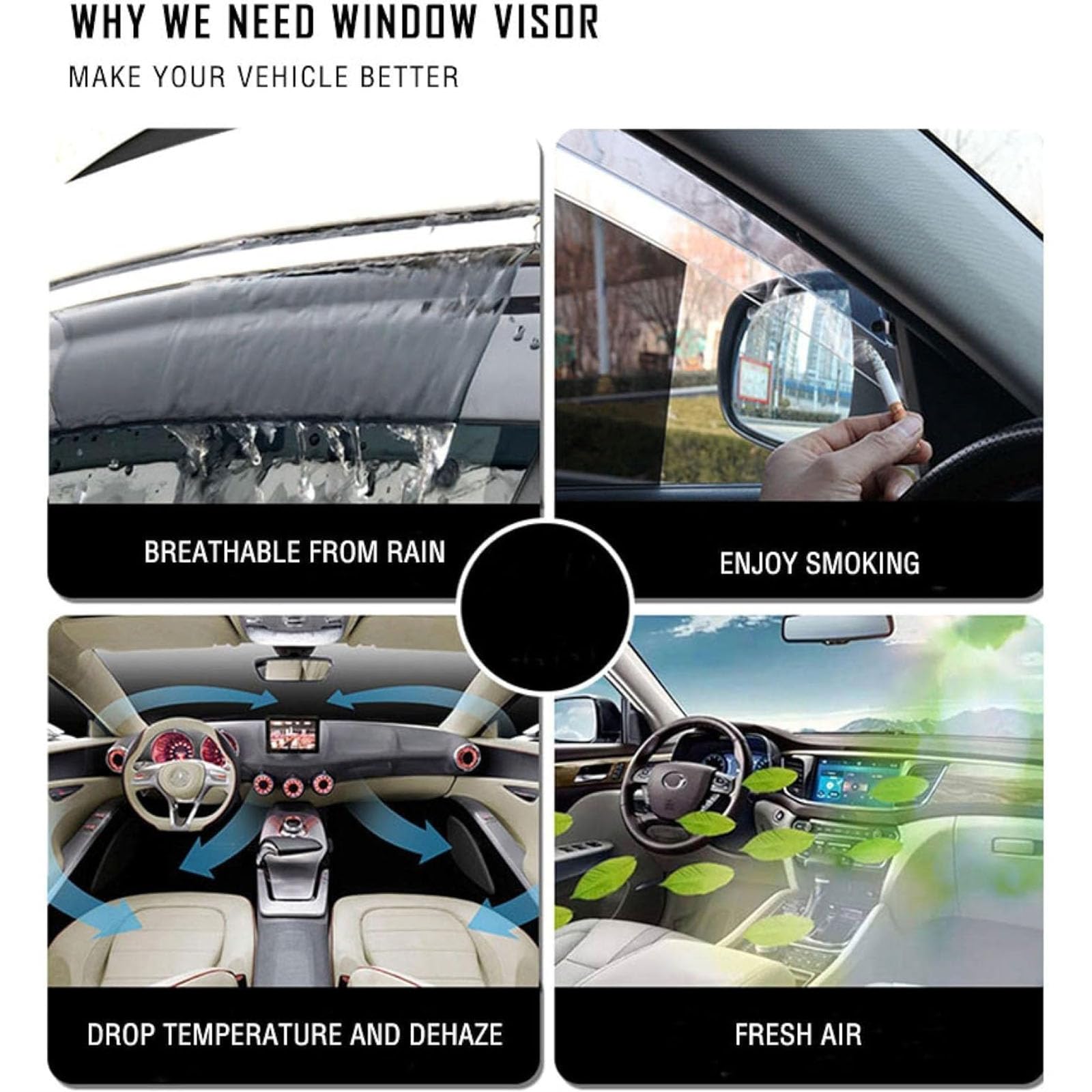 Auto Windabweiser Regenschutz für Stream MK1-RN1-5 2000-2005, Regenabweise Autofenster Anklebbare Windschutz Integrierte Deflektoren Zubehör