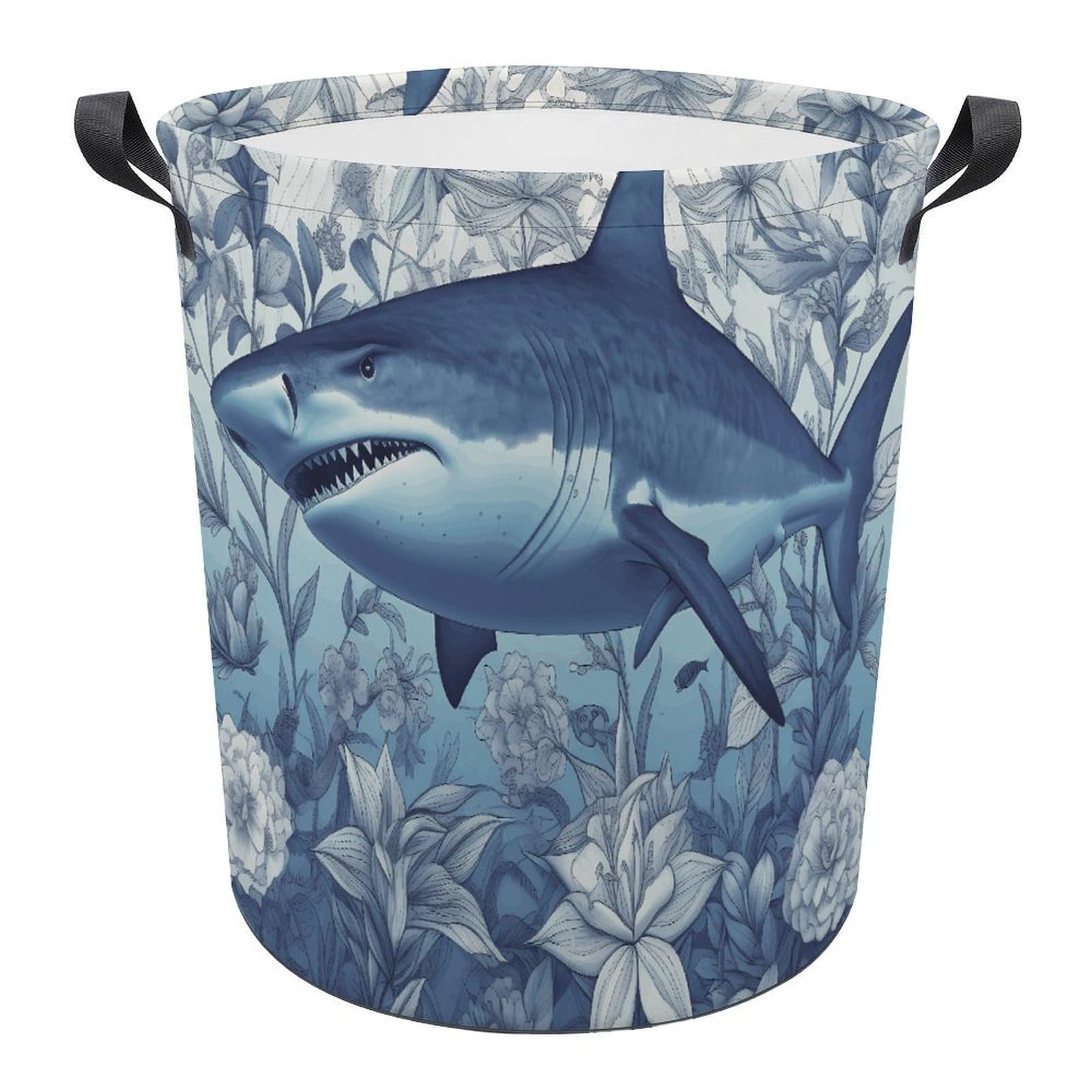 Panier à linge pliable motif requin pour rangement de buanderie et maison