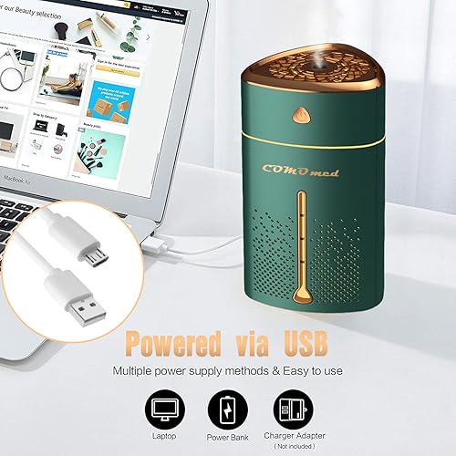 Miniatura 6 de Humidificador para el hogar, niebla fría de llenado superior de 1 litro para bebés y plantas, humidificador de escritorio USB para dormitorio,