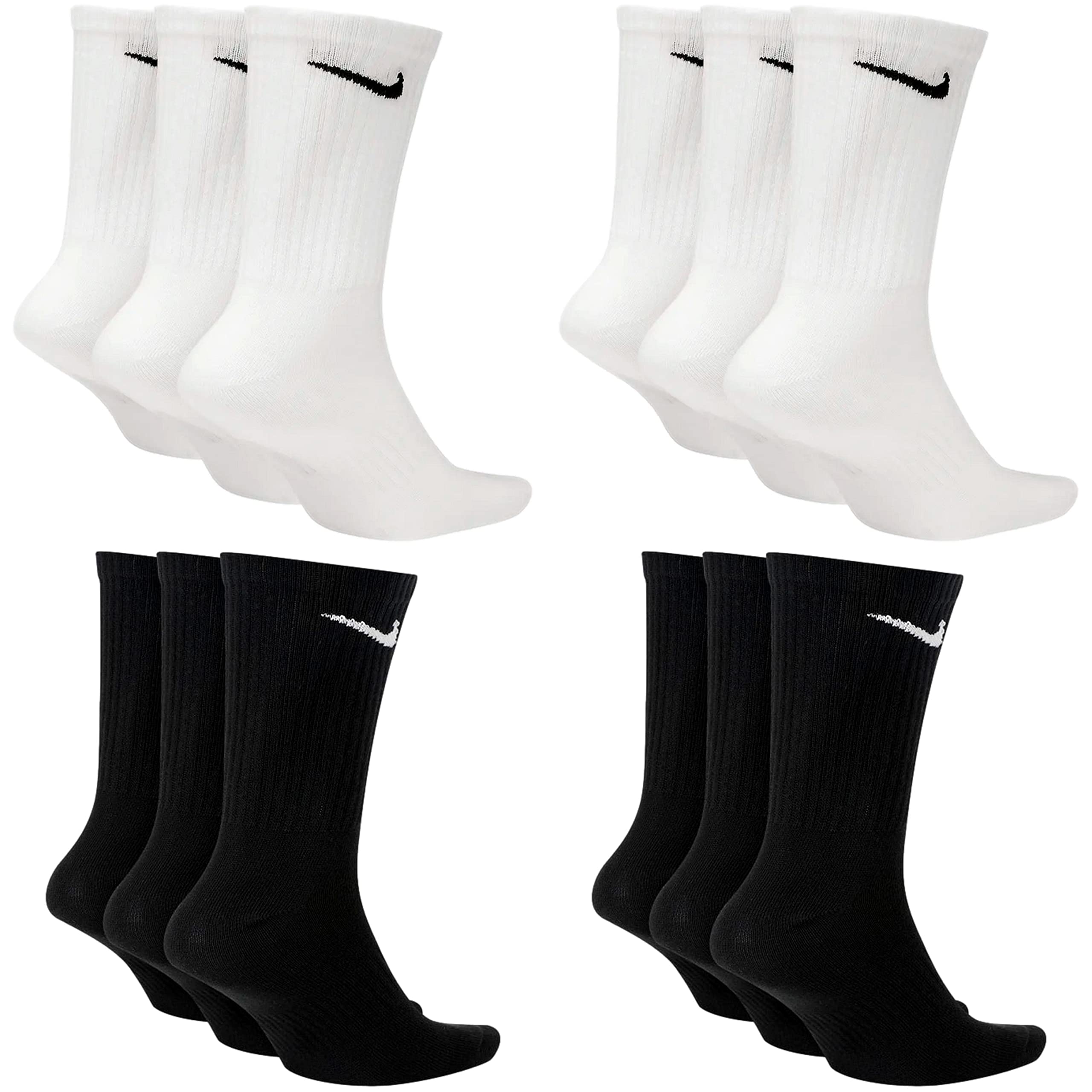 Nike Everyday SX7676 Crew - Calzini da tennis, colore: bianco e grigio