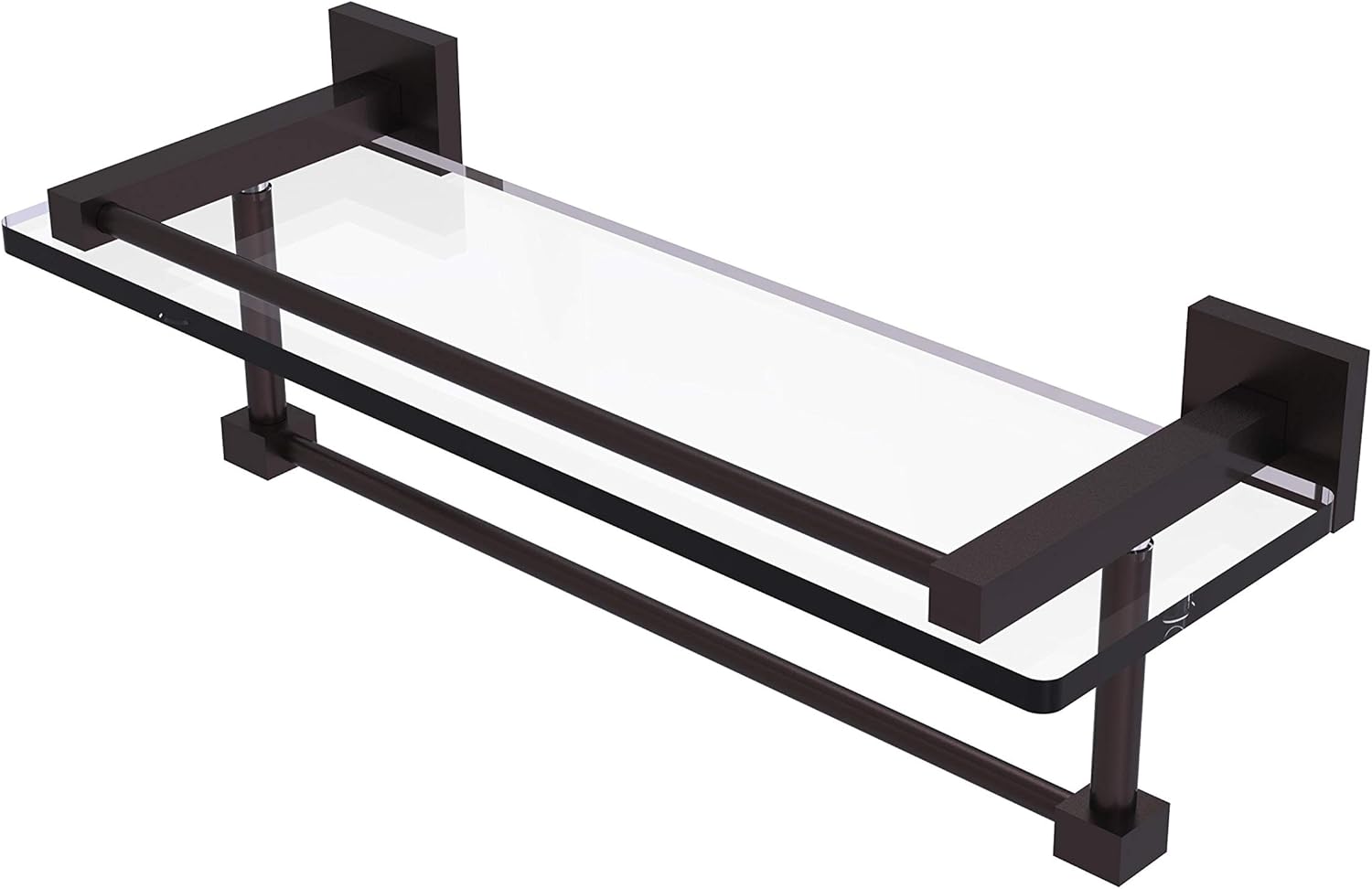 Allied Brass MT-1-22TB-GAL Montero Collection 22 Inch Gallery Towel Bar Glass Shelf, Satin Nickel