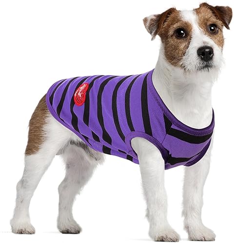 Miniatura 24 de Camiseta a rayas para perros y gatos, chaleco de algodón para primavera, verano, para mascotas, adecuada para mascotas pequeñas y medianas