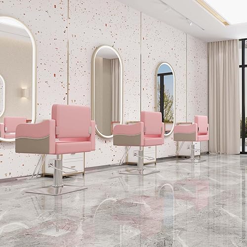 Miniatura 9 de Silla de peluquería, silla de peluquería para estilista, silla de peluquería giratoria de 360 grados, silla de bomba hidráulica de alta resistencia