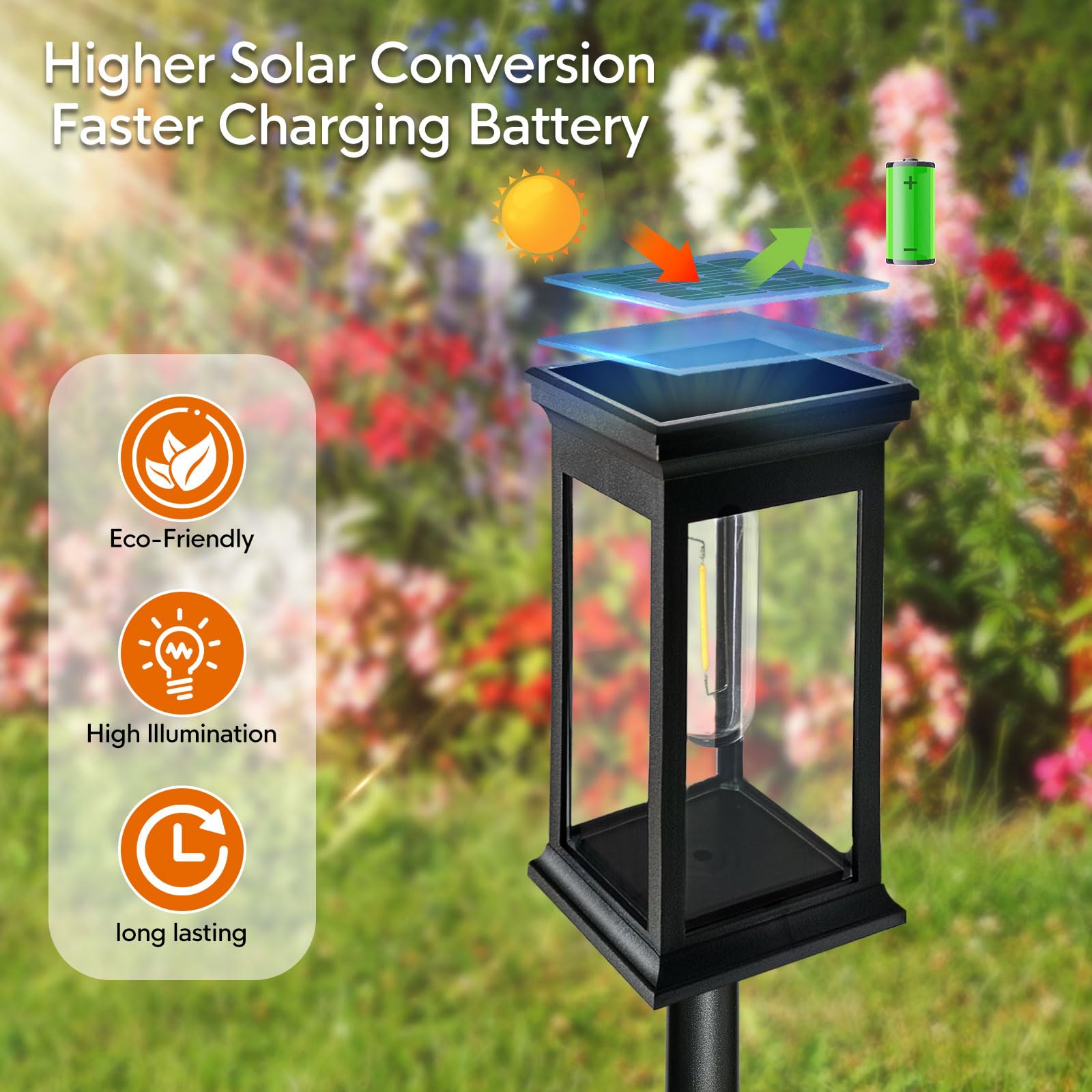Chedin 6 lampade solari per esterni da giardino, impermeabili, illuminazione per esterni, luci solari a LED, luci da giardino, balconi, giardini, sentieri, prati
