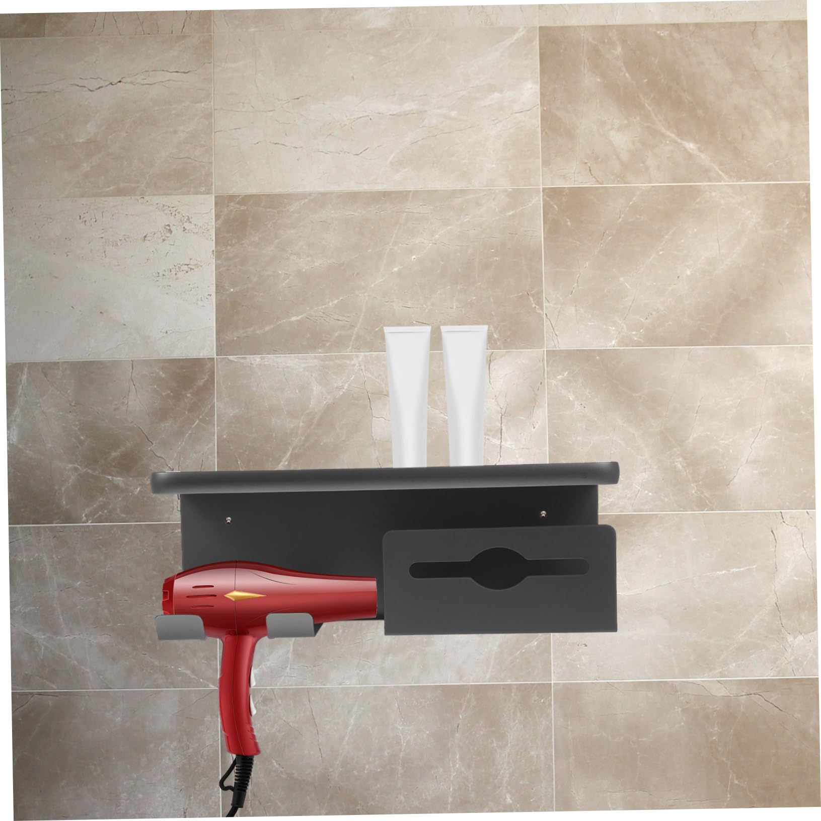 Alipis Estante De Baño Secador De Cabello Organizador De Secador De Pelo Soporte para Secador De Pelo Montado En La Pared Almacenamiento De Secador De Pelo Alisador Titular Acero