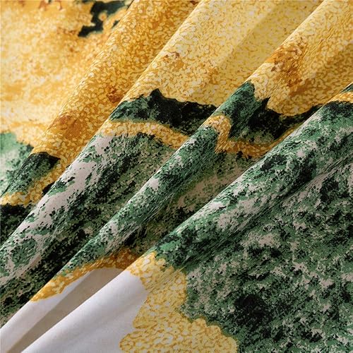 Miniatura 10 de Fan Juego de funda de edredón tamaño Queen con patrón de mármol reversible, color negro, blanco y dorado, funda de edredón de microfibra con cierre