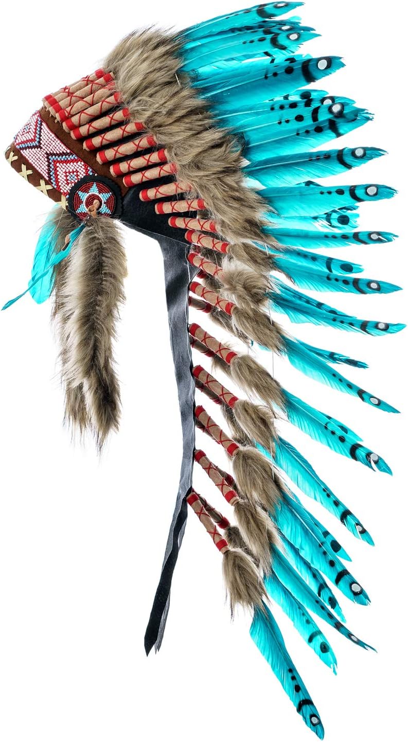 Novum Crafts Feather Headdress | Native American Indian Inspired | Choose Color