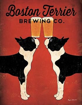 Posterazzi Collection Boston Terrier Brewing Co Poster Print by Ryan Fowler 14 x 11
