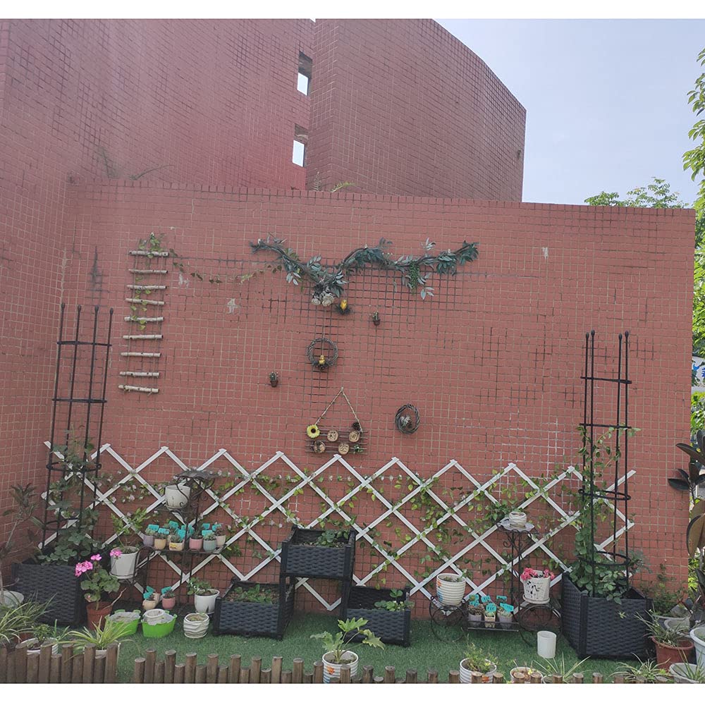 Tuteur en métal pour Plantes Support de Plantes de Jardin Treillis en Pot jardinières, extérieur intérieur Balcon, Noir, Height 90cm,120cm