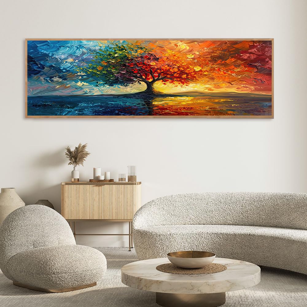 PEWFBS Grande dipinto astratto orizzontale su tela, colore scuro, quadro astratto, arte murale, soggiorno moderno, casa, ufficio, decorazione murale 20x40 cm, senza cornice
