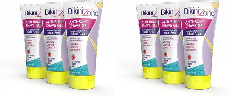 Bikini Zone Gel transparente para barbear, 5 oz, Pacote com 6