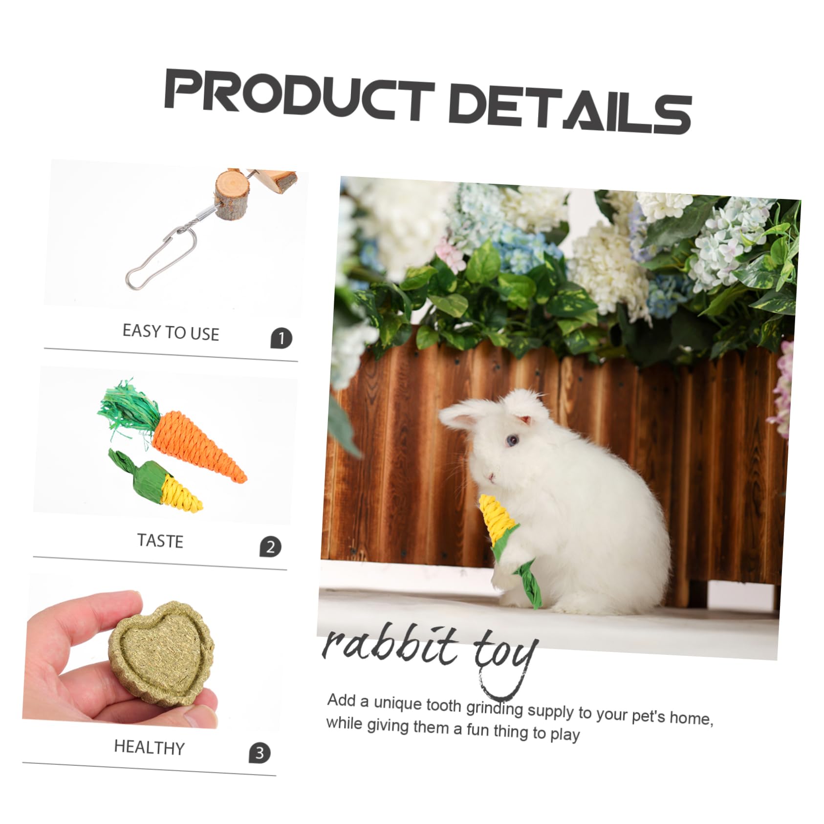 DOITOOL 2sätze Bunny Kauspielzeug Teiliges Spielzeug Für Hamster Meerschweinchen Kaninchen Zahnpflege Zubehör Aus Natürlichen Materialien Unterhaltsame Beschäftigung Für Kleintiere