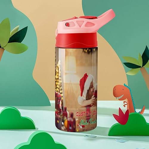 Vista 7 de Botella de agua personalizada con foto para niños, familia, mascotas, botella de agua personalizada para niñas, niños, regalo de cumpleaños y Navidad