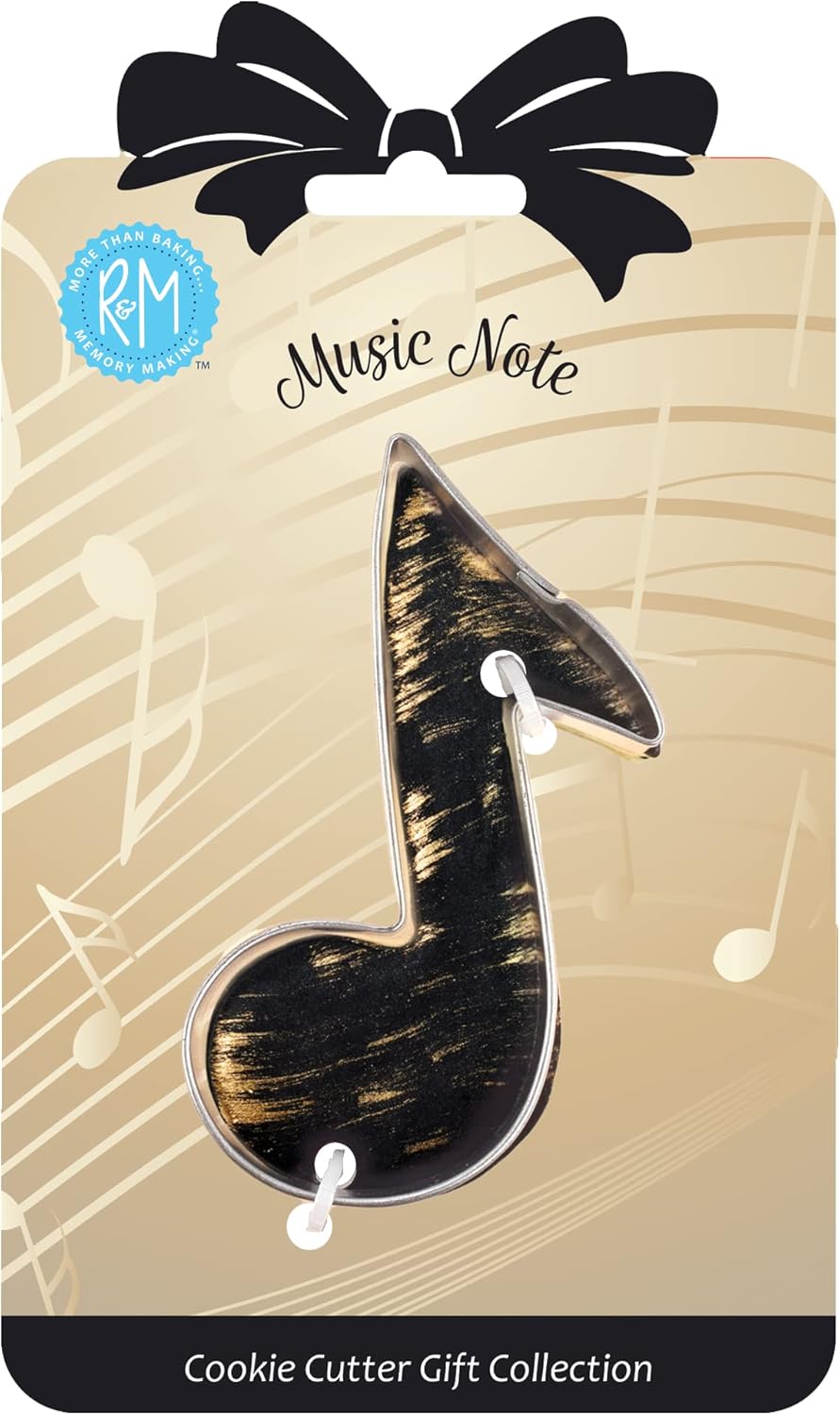R&M International 8036 Music Note Cookie Cutter, 3.5" Carded