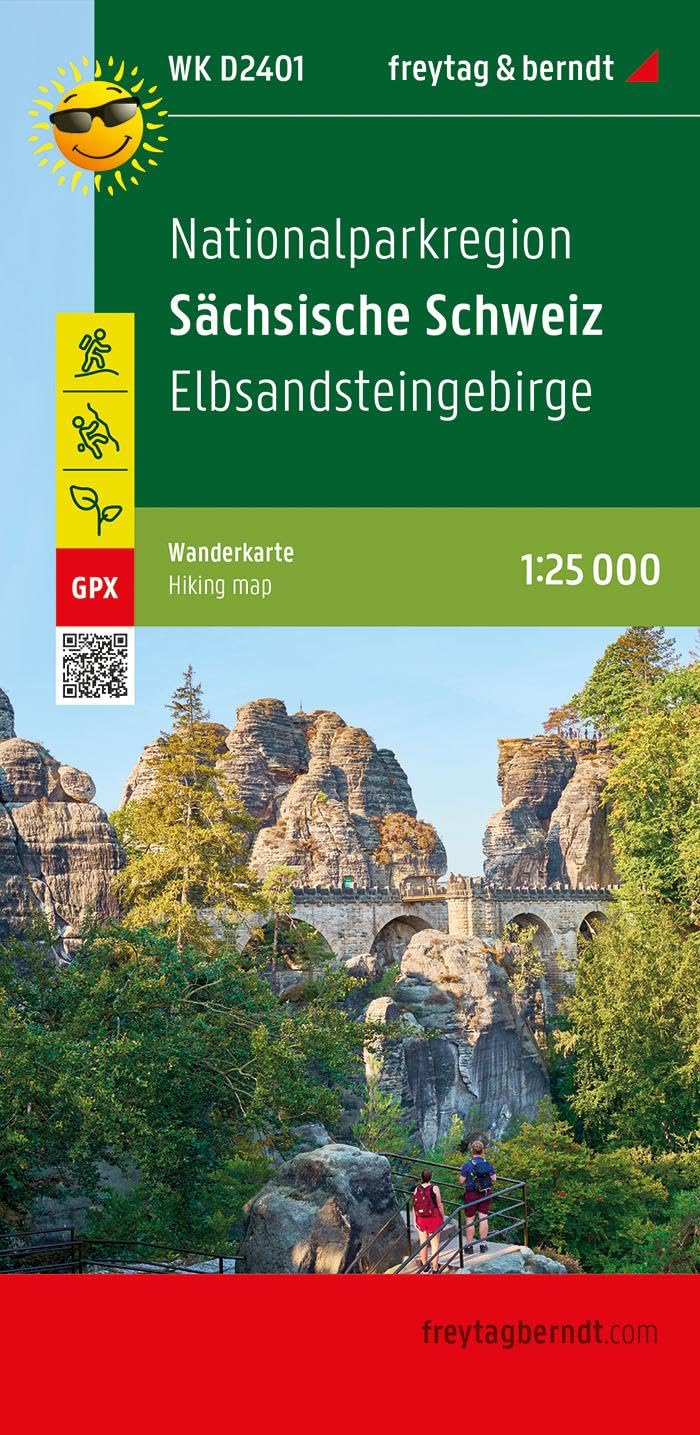 Saxon Switzerland (district), Walkin: Wanderkarte WK D2401, wasserfest, reißfest, GPX Tracks